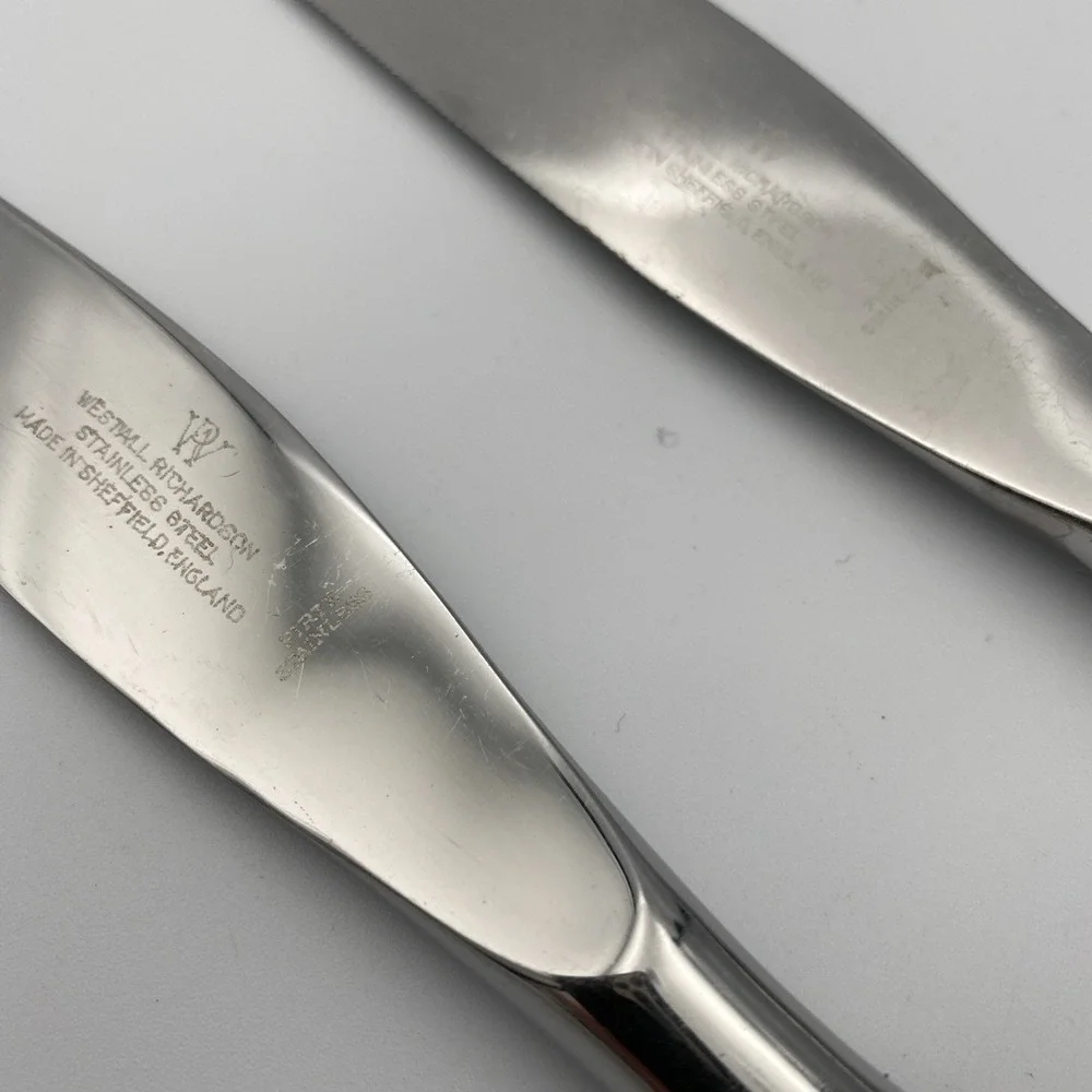 Lot of 2 Westall Richardson Knife Sheffield England Wood‎ Handle Firth Stainless